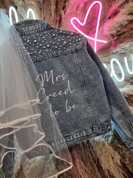 Personalised wedding 2024 denim jacket