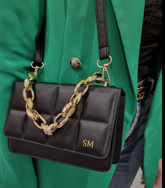 Embossed Chain Crossbody bag