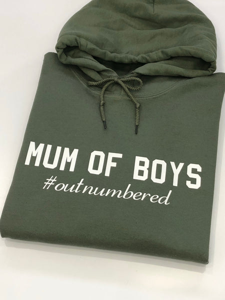 MUM OF BOYS HOODIE-KHAKI